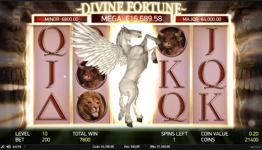 Divine Fortune bonus feature med pegasus