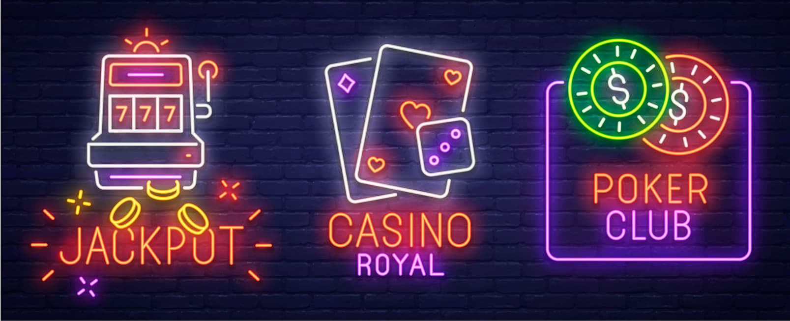 Neon skilt med online spil