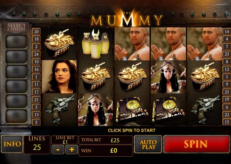 The Mummy spilleautomat spilleplade